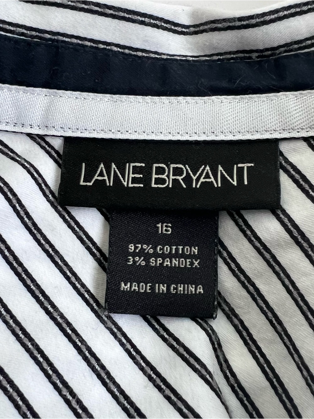 Lane Bryant preppy striped long sleeves blouse size 16 - Picture 5 of 7